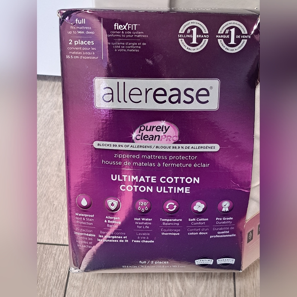 Brand New AllerEase Ultimate Cotton Zippered Mattress Protector